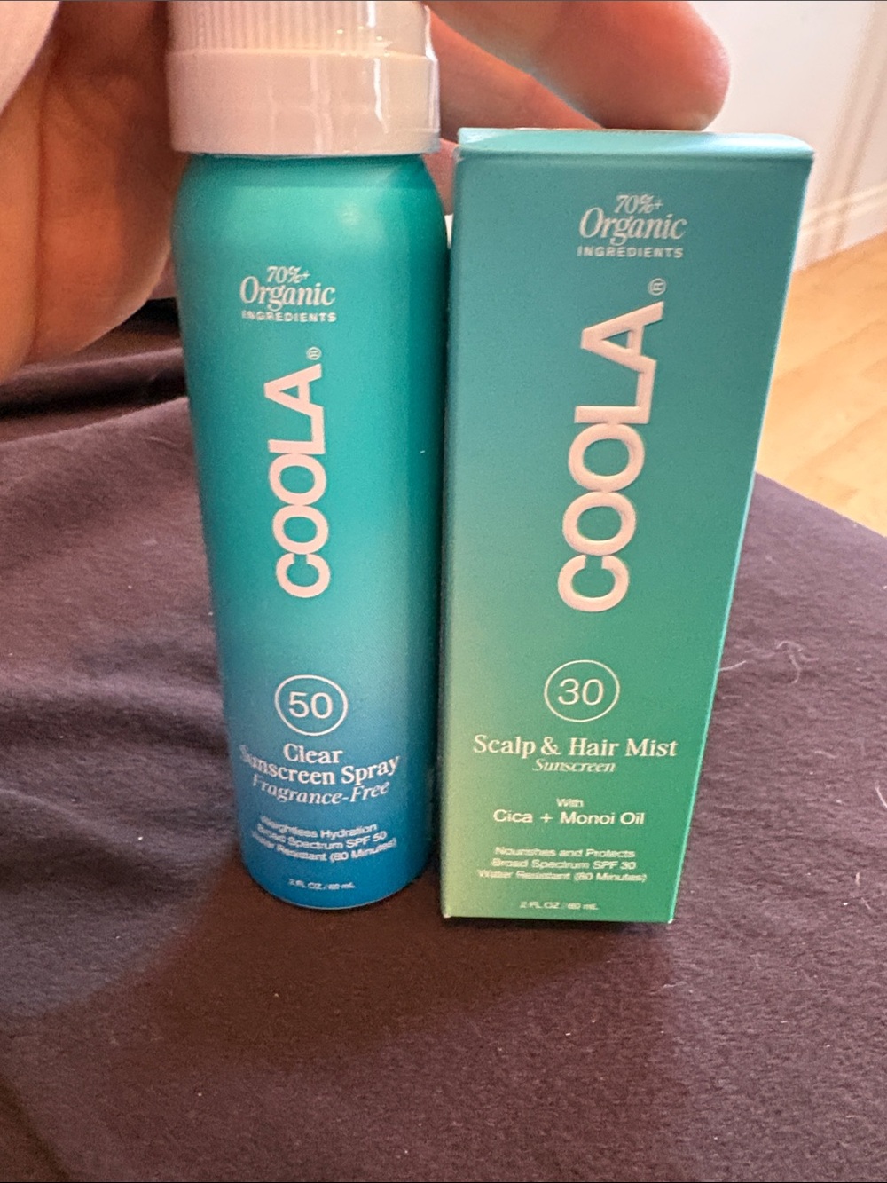 COOLA Turquoise Clear Sunscreen Spray & Scalp + Hair Mist Duo